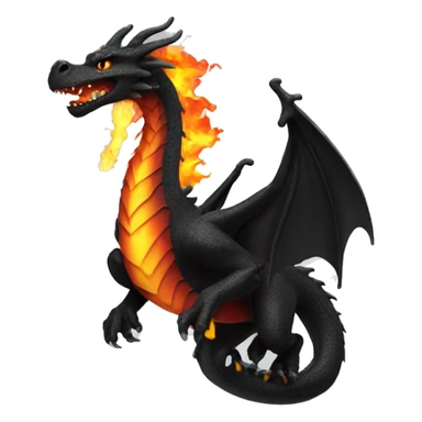 Black dragon breathing fire sticker