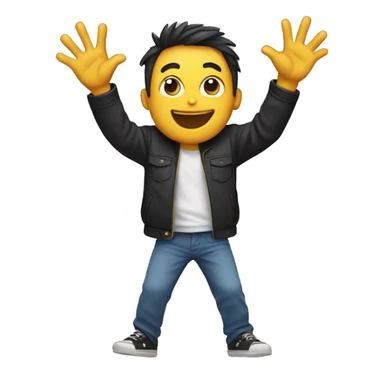 Excited emoji with rock hands sticker
