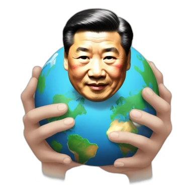 Xi Jinping holds the earth in his hands sticker