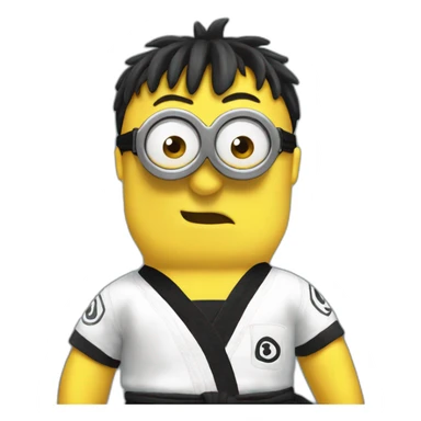 minion karate black belt sticker