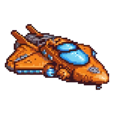 Orange space cruiser sticker