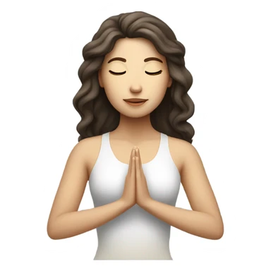 White brunette girl with beautiful hair meditating  sticker