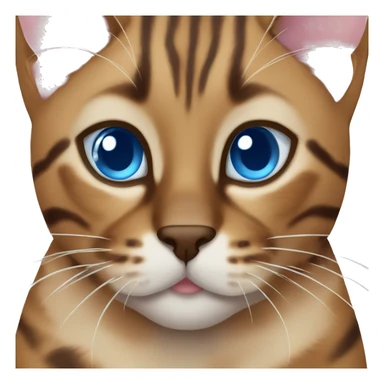 Brown bengal cat clear blue eyes sticker