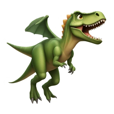 dinosaur flying in as sticker
