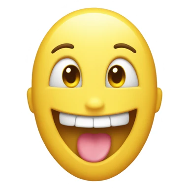 Smiling emoji with yellow bone in its mouth  sticker