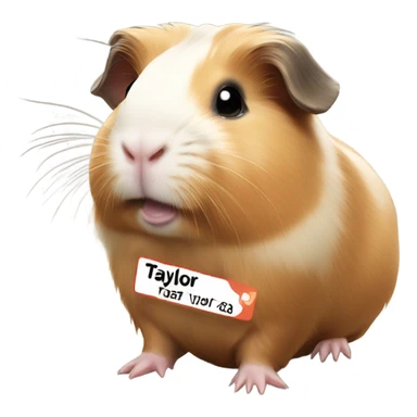 Guinea pig with Nametag Taylor sticker