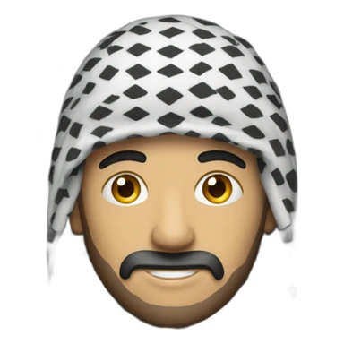 A man wearing a keffiyeh sticker