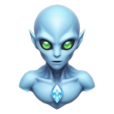 crystal alien portrait, head and shoulders only, transparent crystal skin, glowing core inside chest, sharp geometric features, 3D cartoon, mobile game icon style, clean background, no text, no watermark
 sticker