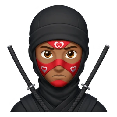 Ninja ojos de corazónes hombre sticker