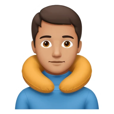 man using travel neckpillow  sticker