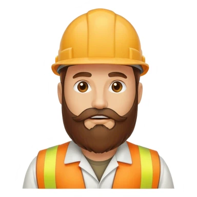 30” Long beard brown cap nuclear worker  sticker