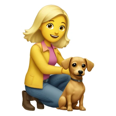 Blonde woman and chiweenie gardening sticker