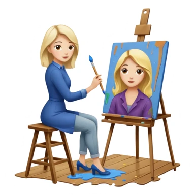 cozy art studio sticker