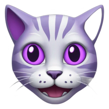 Purple cat evil smile sticker