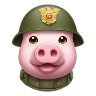 pig in military helmet FAST sticker