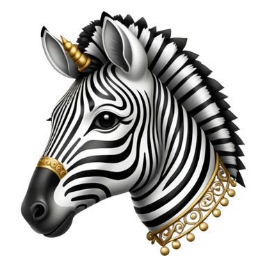 Vintage circus zebra wearing filigree sticker
