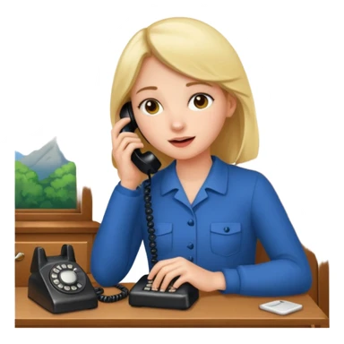 girl talking on telephone in her room sticker