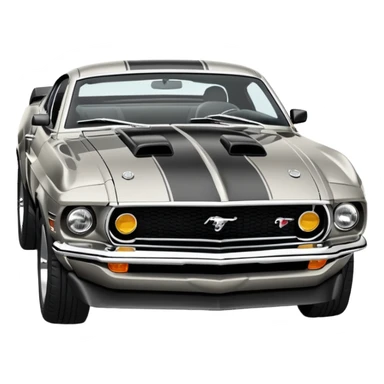 Ford mustang mach 1 grijs met zwarte strepen  sticker