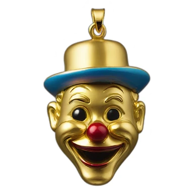gold articulated clown pendant sticker