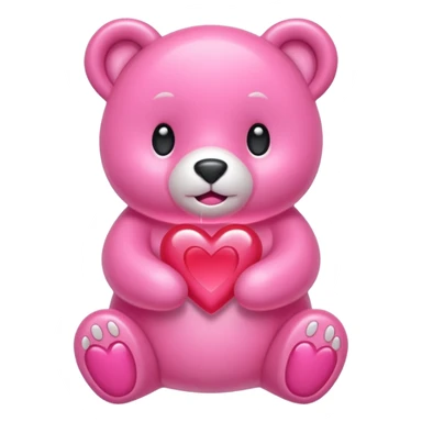 Oso gummy color aguamarina corazón rosa sticker