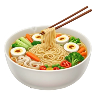single bowl of noodles for one sticker