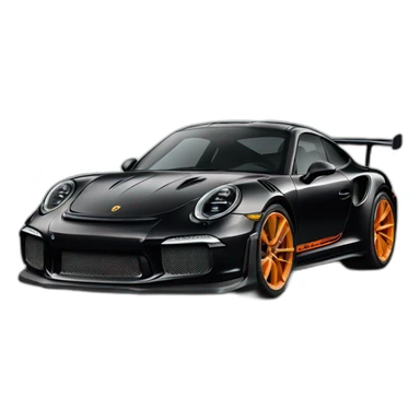 Black Porsche 911 GT3 RS  sticker