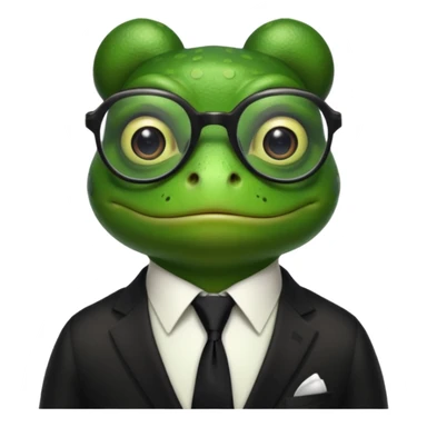 frog with tie and glasses sticker