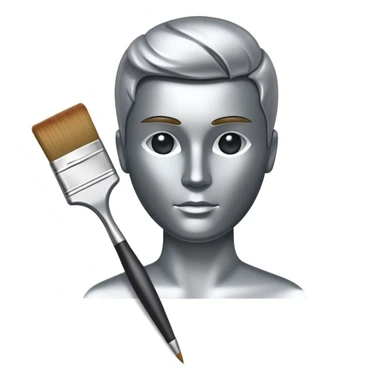 A paintbrush that transforms into a human silhouette, symbol of artistic identity sticker