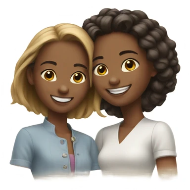 sisters sharing smiles and style sticker