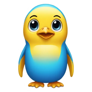 yellow penguin with blue t shirt sticker