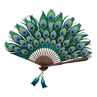 make a fan with the colors of a peacock sticker