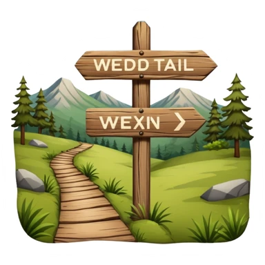 wooden nature park hike trail sign sticker