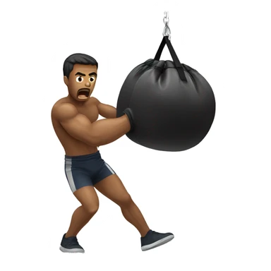 Man punching a punching bag sticker