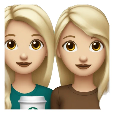 2 pale girls drinking Starbucks ( one’s blonde and blue eyes and the others brown haired hazel eyed with bangs ) sticker