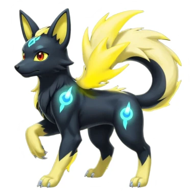 Manectric-Electrike-Auroras-Umbreon-Draco-Fakémon-hybrid-creature (full body), 4 legs sticker