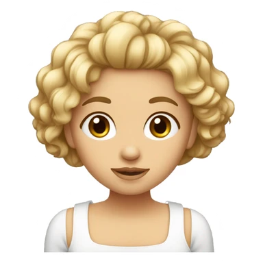 Fille aux cheveux courts et blanc qui fait un bisous sticker