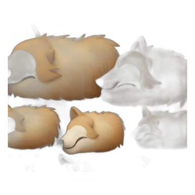 Brown cute Wolf furry sleeping sticker
