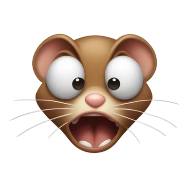 brown mouse with shocked face sticker