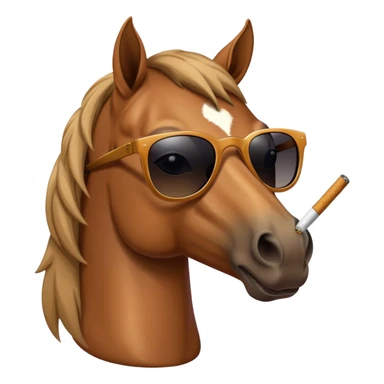 A horse with sunglasses smokinga cigarette  sticker