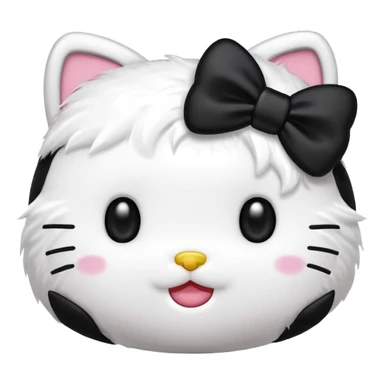 hello kitty with a black bow sticker