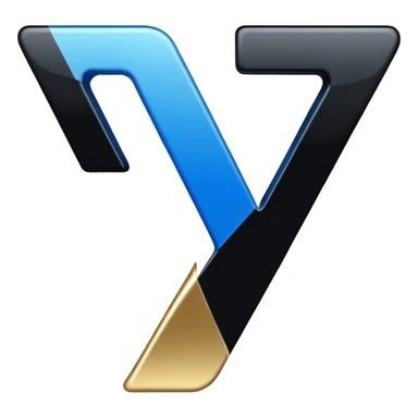Bold Black-Blue-White-Gold Font Letter “I” sticker