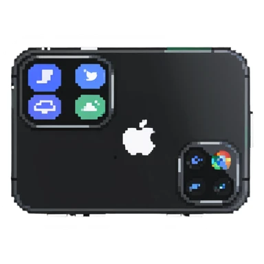 iPhone 15 Pro with triple camera system and dynamic island sticker