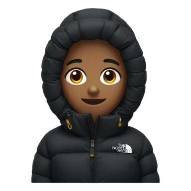 black north face puffer jacket sticker