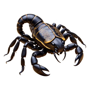 Cinematic Cute Emperor Scorpion Portrait Emoji, Head tilted playfully and inquisitively, with a compact, rugged build and a sleek, dark exoskeleton highlighted by delicate, intricate patterns and round, sparkling eyes full of curious defiance, Simplified yet irresistibly adorable features, highly detailed, glowing with a warm, friendly glow, high shine, affectionate and quirky, stylized with a touch of desert whimsy, soft glowing outline, capturing the essence of a mischievous yet endearing scorpion that feels like it could pinch its way out of the screen into your arms! sticker