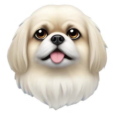 white pekingese flat nose sticker