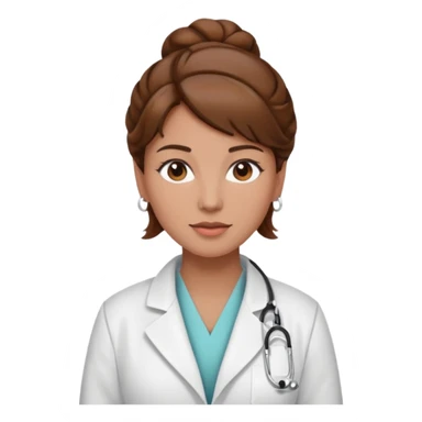healthcare instructor standing up brown hair updo sticker