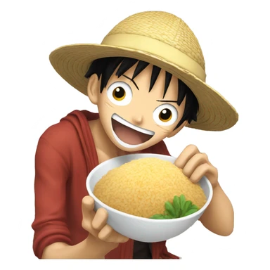 Luffy eat rice sticker