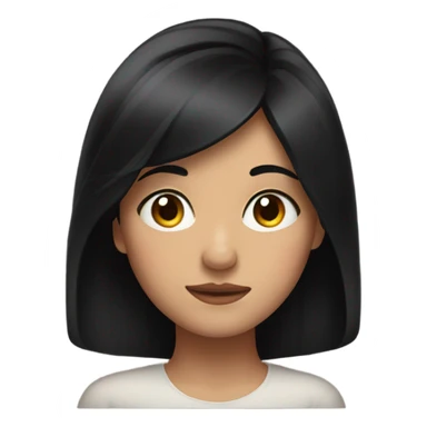 girl with black hair giving a side eye with half of her face  sticker