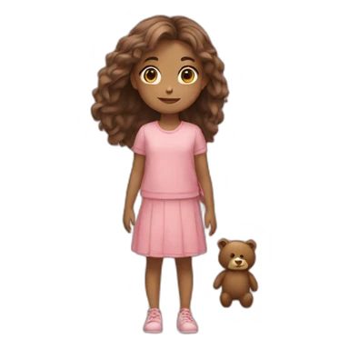 girl next to bear sticker