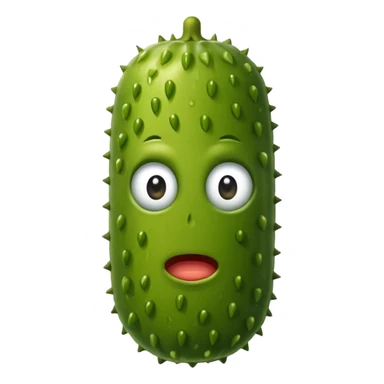 A pickle staring deeply into your eyes sticker